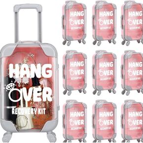 10 Pack Mini Suitcase Party Favor Gift Box Plastic Gift Box False Eyelashes Miniature Luggage for Travel Wedding Bachelorette Party Bridesmaid Bridal Shower Favors Decorations (Let's Go Girls)