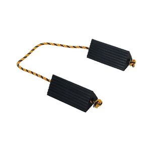Vestil AC-13 Rubber Wheel Airline Chock with Rope, 10" Width x 4-1/2" Height x 5" Length