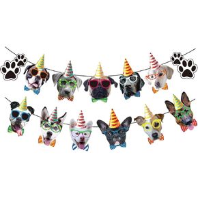 Dog Faces Claws Banner Dog Themed Banner Puppy Themed Birthday Party Supplies Dog Birthday Baby Shower Party Decorations