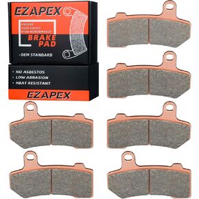 Brake Pads Front and Rear Compatible with Harley Davidson Road Glide 2008-2021 Street Glide 2008-2022 Ultra Classic Electra Glide Sintered Copper 3 sets 41854-08