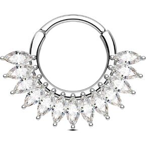 Jewseen 316L Surgical Steel Septum Rings 16g Septum Jewelry Daith Earrings Tragus Helix Piercing Jewelry for Women