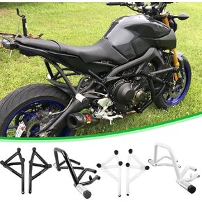 Motorcycle Crash Bar Engine Guard for MT-09 FZ09 2013 2014 2015 2016 Rear Sub-cage Passenger Peg Falling Frame Protection for MT09 2013-2020 (Black)