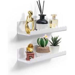 Forzacx Floating Shelves for Wall-2 Pack, Sturdy and Durable Shelves for Room Wall, Adhesive Floating Shelves for Bathroom & Bedroom, Fashionable Design, Easy to Install, Expand Space