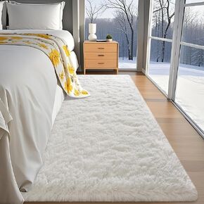 4x6 Feet Area Rugs for Living Room Bedroom, Grey Soft Fluffy Shaggy Bedside Carpet, Machine Washable Indoor Floor Rug for Kids Home Decor Aesthetic