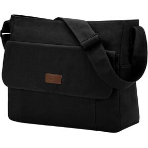 Chase Chic Canvas Messenger Bag, Large Laptop Crossbody Sholder Satchel Work College Tote Bag for Men Women