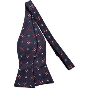 Jacob Alexander Men's Diamond Bloom Pattern Traditional Freestyle Self-Tie Bow Tie - Navy Blue