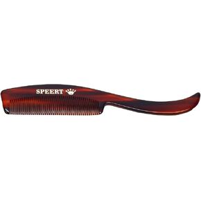 Hand-Made Tortoise Comb | Mustache | All Hair Types: Curly/Straight/Thick/Thin | Hypo-Allergenic Biodegradable Cellulose Acetate | MADE IN SWITZERLAND | 4.65" x 0.83" x 0.28" | #1618 in Saudi Arabia