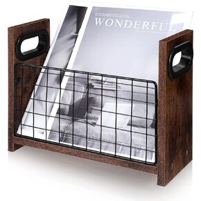 Magazine Holder Magazine Book Holder Slim Magazine Rack Floor Magazine File Holder Storage Basket Folder Organizer Bin for Letters, Magazines, Books, Newspapers