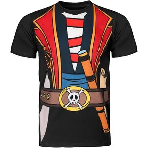 DANGCOS Pirate Shirt,Men's Graphic Tees for Costume Halloween,Cosplay,Pirate-Themed Parties