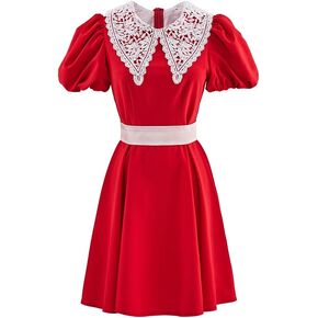 RocailleCos Little Orphan Annie Cosplay Costume Annie Red Dress Musical theater Dress Adult Halloween Outfit for Women