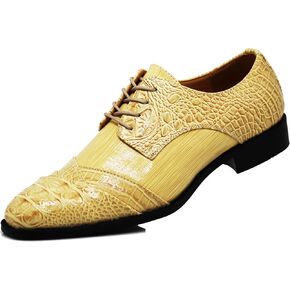 STW Men's Alligator Crocodile Print Oxfords Fashion Lace Up Dress Shoes