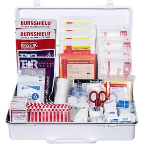 Class B OSHA ANSI Compliant First Aid Kit – Emergency Medical Supplies in Wall-Mountable Plastic Case for Workplace, Office, Home – 190 Piece - FSA/HSA Eligible