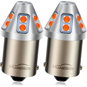 Ruiandsion 2pcs 1157 LED Bulbs Red 2357 2057 7528 1034 P21/5W BAY15D Dual Function 10-60V 3030 10SMD LED Chipsets Replacement for Car Motorcycle Stop Brake Lights, Non-Polarity