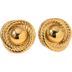 Gold Ball & Rope Statement Earrings