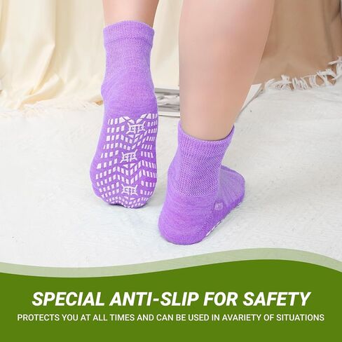 CaiDieNu Non Slip Diabetic Ankle Socks: Bamboo Viscose Non Binding Hospital Socks with Grip for Women Men Elderly 4 Pairs in Saudi Arabia