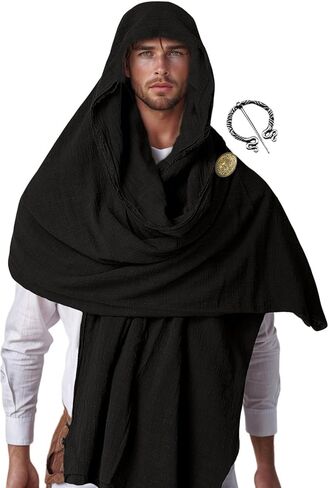 Post Apocalyptic Shawl Scarf Medieval Cowl Renaissance Scarf Cosplay Costume in Kuwait