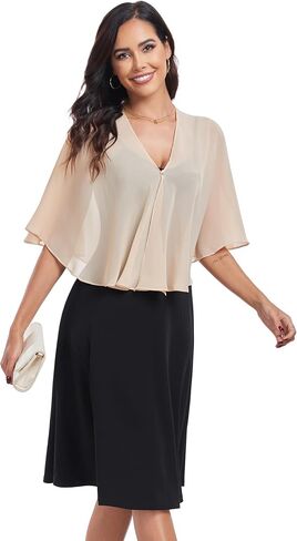 Sheer Shawls and Wraps for Formal Evening Party Chiffon V Neck Capelets for Women Wedding Guest Shawl in Saudi Arabia