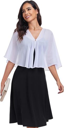 Sheer Shawls and Wraps for Formal Evening Party Chiffon V Neck Capelets for Women Wedding Guest Shawl in Saudi Arabia