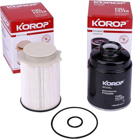 6.7 Cummins Fuel Filter Filter Seleator Set Fits for Dodge Ram 6.7L Cummins Diesel 2013-2018 2500 3500 4500 5500 repaces# 68197867aa 68157291aa 1 in Kuwait
