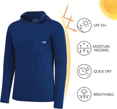 BASSDASH Men’s UPF 50+ Fishing Hoodie Shirts with Chest Pocket Lightweight UV Sun Protection Long Sleeve Hiking Sports FS34M in Saudi Arabia