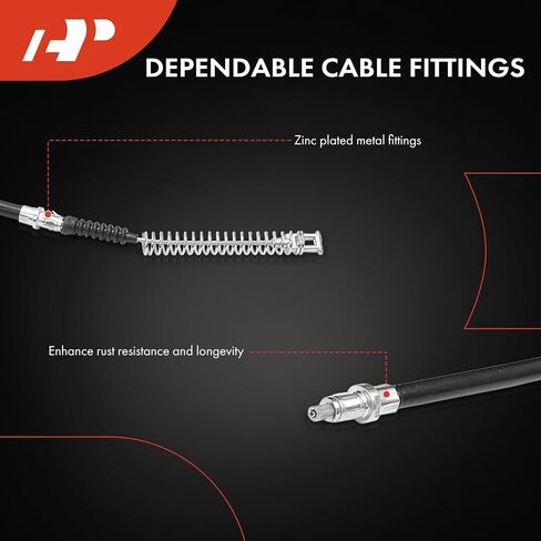 A-Premium Rear Driver and Passenger Side Parking Brake Cable Assembly Compatible with Chevrolet and GMC Models: Silverado 1500 2005-2006, Silverado 1500 HD/2500 HD, Sierra 1500, Sierra 1500 HD/2500 HD in Saudi Arabia
