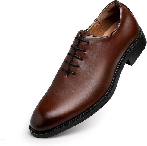 DESAI Oxford Mens Dress Shoes Formal Business Lace-up Full Grain Leather Minimalist Shoes for Men（7.5 M US，Brown） in Saudi Arabia