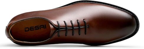 DESAI Oxford Mens Dress Shoes Formal Business Lace-up Full Grain Leather Minimalist Shoes for Men（7.5 M US，Brown） in Saudi Arabia