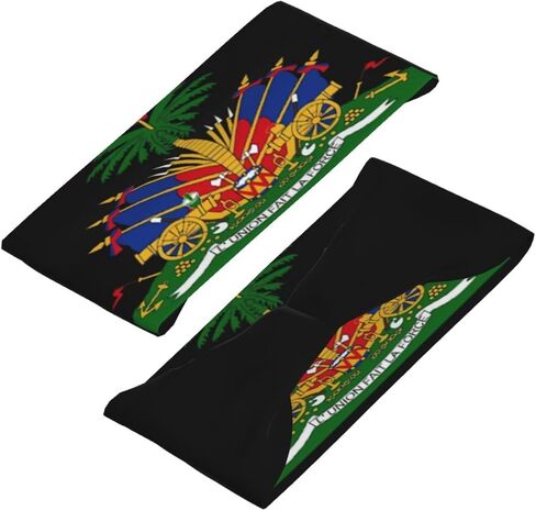 Cute Haiti Flag Sweatband Sports Headband Women Men Hairband for Running,Cycling,Yoga,Headbands for Women and Men in Kuwait