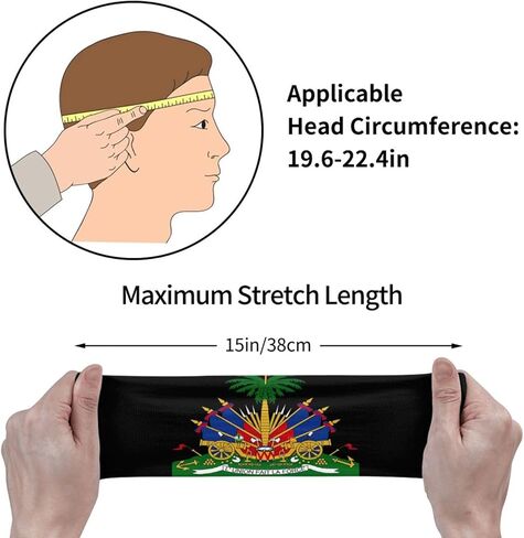 Cute Haiti Flag Sweatband Sports Headband Women Men Hairband for Running,Cycling,Yoga,Headbands for Women and Men in Kuwait