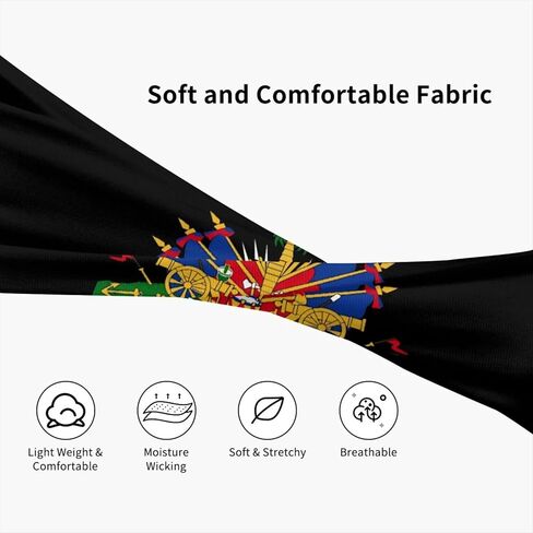 Cute Haiti Flag Sweatband Sports Headband Women Men Hairband for Running,Cycling,Yoga,Headbands for Women and Men in Kuwait