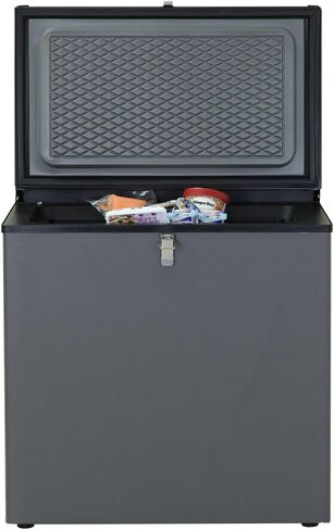 SMETA 12v Portable Refrigerator Propane Freezer RV Freezer 110/12 volt Chest Outdoor Camping Freezer Deep Electric LPG AC/DC 3-way Gas Absorption Chest Freezer Cooler Off Solar for RV, 2.4 Cu.Ft, Black with Lock in Kuwait