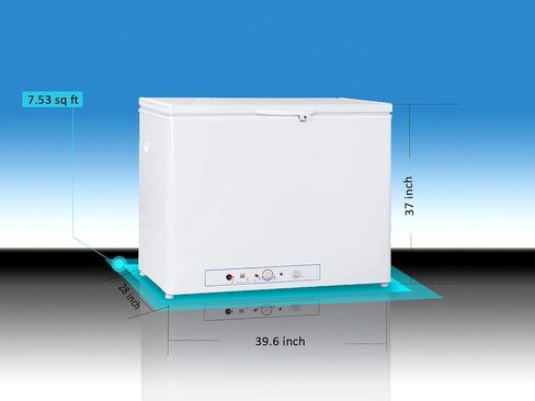 SMETA 12 فولت ثلاجة محمولة البروبان الفريزر RV الفريزر 110/12 فولت الصدر التخييم في الهواء الطلق الفريزر العميق الكهربائية LPG AC / DC 3-way امتصاص الغاز الصدر الفريزر برودة قبالة الشمسية لRV، 2.4 قدم مكعب، أسود مع قفل in Kuwait