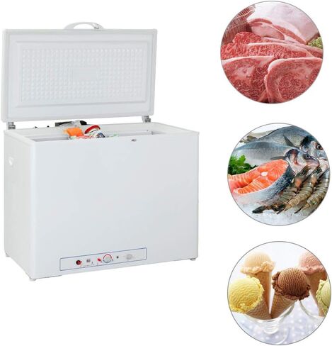 SMETA 12 فولت ثلاجة محمولة البروبان الفريزر RV الفريزر 110/12 فولت الصدر التخييم في الهواء الطلق الفريزر العميق الكهربائية LPG AC / DC 3-way امتصاص الغاز الصدر الفريزر برودة قبالة الشمسية لRV، 2.4 قدم مكعب، أسود مع قفل in Kuwait