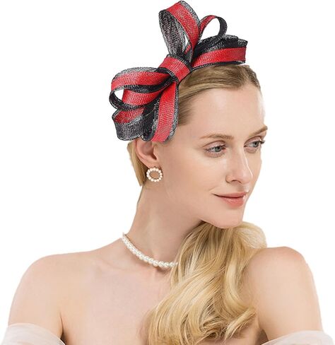Sinamay Fascinators Hats for Women Ladies Church Headdress Formal Tea Party Wedding Cocktail Derby Hat with Bowknot in Saudi Arabia