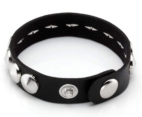 Manfnee 4Pack Punk Goth Bracelet for Man Women Leather Spike Rivet Metal Studded Wristbang Black in Saudi Arabia