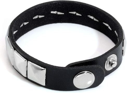 Manfnee 4Pack Punk Goth Bracelet for Man Women Leather Spike Rivet Metal Studded Wristbang Black in Saudi Arabia
