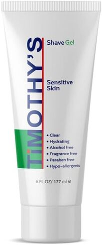 Organic Natural Shave Gel for Sensitive Skin by Timothy's Travel size Unscented Shave Gel 3 oz. Paraben Free Alcohol Free Fragrance Free in Saudi Arabia