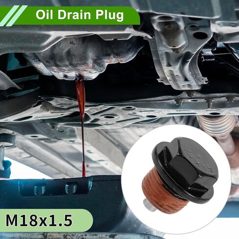Universal Oil Drain Plug Anti Leakage Oil Pan Drain Bolt Screw Thread Repair Aluminum 2 Set with Gasket Black Red Magnetic M18x1.5 in Kuwait
