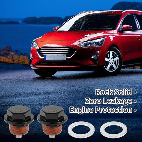 Universal Oil Drain Plug Anti Leakage Oil Pan Drain Bolt Screw Thread Repair Aluminum 2 Set with Gasket Black Red Magnetic M18x1.5 in Kuwait
