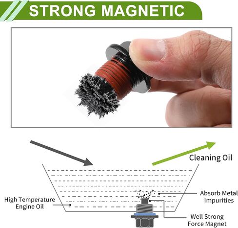 Universal Oil Drain Plug Anti Leakage Oil Pan Drain Bolt Screw Thread Repair Aluminum 2 Set with Gasket Black Red Magnetic M18x1.5 in Kuwait