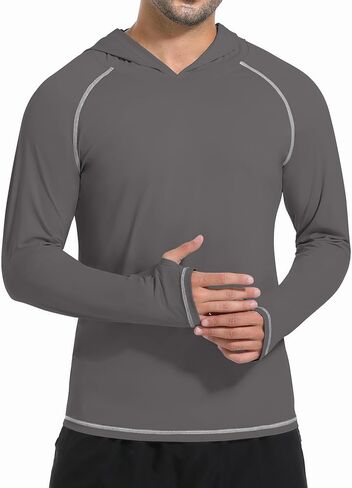 SILKWORLD UPF 50+ Fishing Shirts for Men Long Sleeve Sun Protection Hoodie UV SPF Rash Guard Workout Swim Shirts in Saudi Arabia