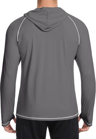 SILKWORLD UPF 50+ Fishing Shirts for Men Long Sleeve Sun Protection Hoodie UV SPF Rash Guard Workout Swim Shirts in Saudi Arabia