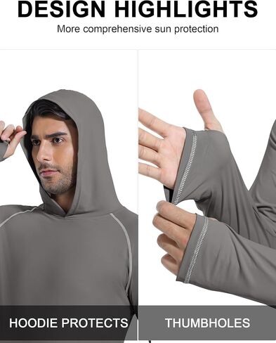 SILKWORLD UPF 50+ Fishing Shirts for Men Long Sleeve Sun Protection Hoodie UV SPF Rash Guard Workout Swim Shirts in Saudi Arabia