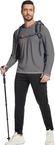 SILKWORLD UPF 50+ Fishing Shirts for Men Long Sleeve Sun Protection Hoodie UV SPF Rash Guard Workout Swim Shirts in Saudi Arabia