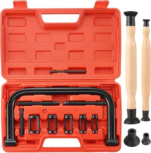 Valve Spring Compressor C Clamp Service Kit with 2 Valve Lappers, Auto Compression C-Clamp Tool Service Kit for ATV, Car, Motorcycle,Small Engine Vehicle Equipment (Blue) in Saudi Arabia