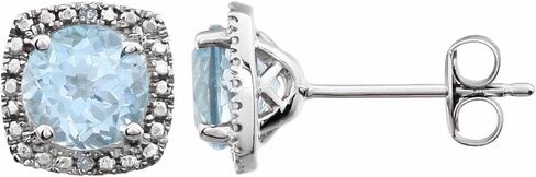 6mm .015 Cttw Diamond Stud Earrings (8.1mm x 8.1mm) in Kuwait