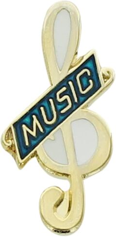 5/8 Inch Music Choir Clef Lapel Pin - Package of 12, Poly Bagged in Kuwait