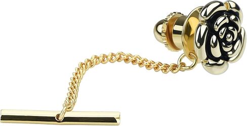 VVCome Mens Tie Tack Clutch مع سلسلة كريستال سلتيك عقدة القوس نجمة ورقة التلبيب دبابيس بروش اكسسوارات الأعمال الزفاف in Kuwait