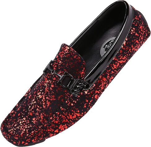 Amali Monty, Mens Loafers – Mens Slip On Shoes - Mens Moccasins - Metallic Splatter Driving Shoes for Men - Men Shoes Dress - Moccasins for Men - Men Shoes Casual in Saudi Arabia