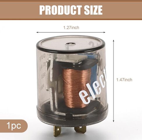 2 pin flasher ، 12 فولت إشارة انعطاف ضوء الإصلاح وميض التتابع ، مقاوم للماء مغلق مصلح قشرة دبوس 2 دبوس التتابع ، Universal لمعظم سيارات الدراجات النارية اليخوت (أسود) in Kuwait